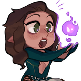 Chibi art of female wizard holding magic done by artist Kaachiel